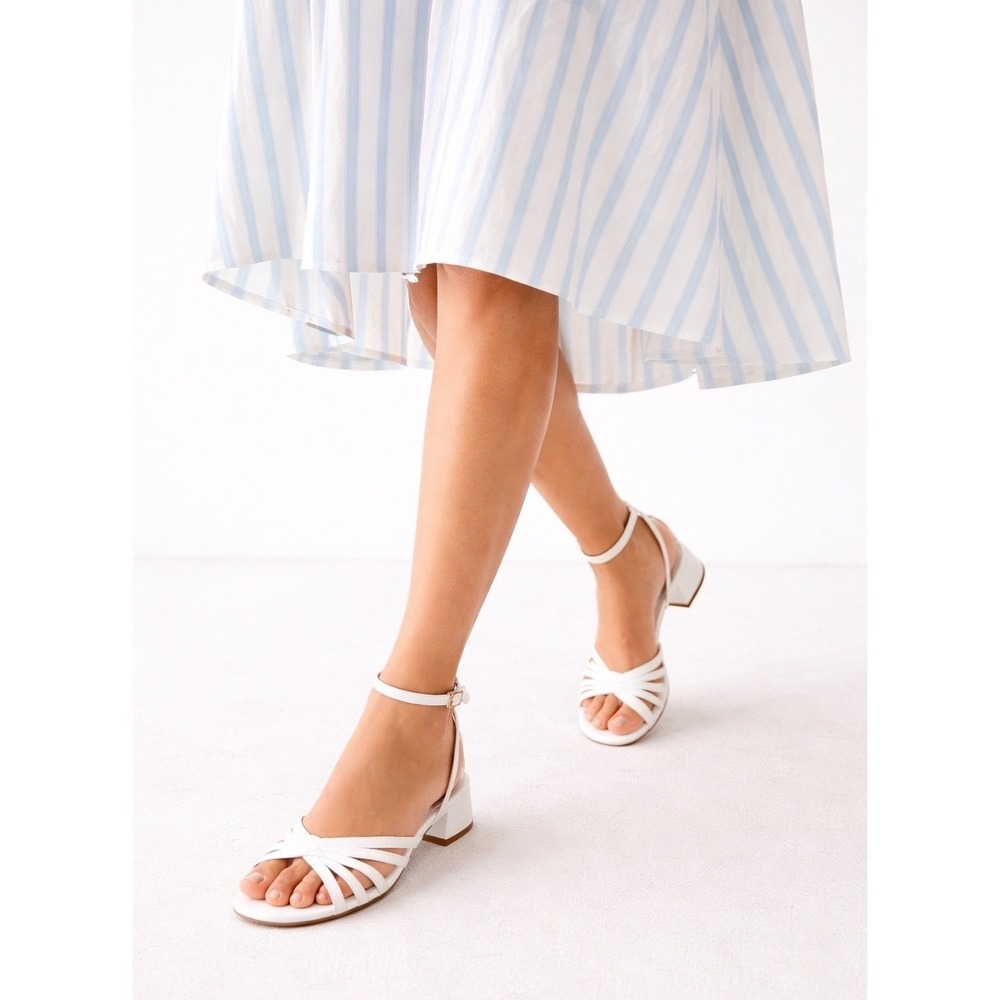 Lk Bennett Aleah White Leather Strappy Sandals in White Size 36 / US 6